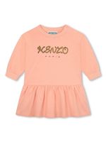 Kenzo Kids robe en coton biologique à logo imprimé - Rose