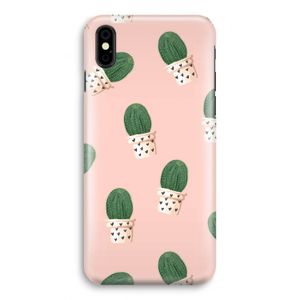 Cactusprint roze: iPhone X Volledig Geprint Hoesje