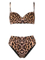 Noire Swimwear bikini à imprimé léopard - Tons neutres - thumbnail