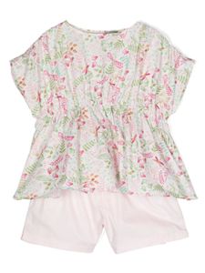 Il Gufo ensemble haut-short à fleurs - Rose