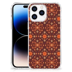 Apple iPhone 14 Pro Max Doorzichtige Silicone Hoesje Batik Brown