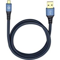 Oehlbach USB Plus Micro USB 2.0 [1x USB-A 2.0 stekker - 1x Micro-USB 2.0 B stekker] 5.00 m Blauw Vergulde steekcontacten - thumbnail