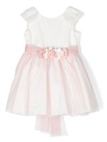 AMAYA robe évasée en tulle à taille ceinturée - Rose