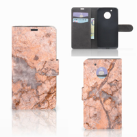 Motorola Moto G5 Bookcase Marmer Oranje