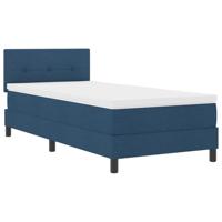 vidaXL Boxspringbed met matras en LED stof blauw 90x190 cm