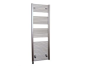 Sanicare elektrische design radiator 45x112cm inox look met thermostaat links chroom