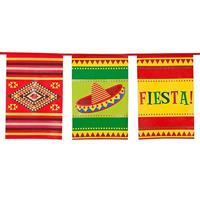 Boland 54401 - vlaggetjesslinger Fiesta, lengte 10 m, Mexico, hangdecoratie, slinger, verjaardag, feestdecoratie, feestservies, themafeest, carnaval