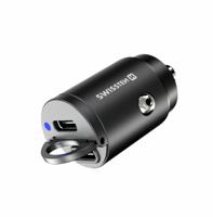 Swissten Autolader - 2 USB-C poorten - 30W - Zwart