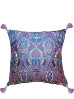 Les-Ottomans coussin en soie mélangée à motif cachemire - Violet - thumbnail