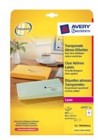 Etiket Avery Zweckform L4772-25 99.1x42.3 mm transparant mat 300stuks - thumbnail