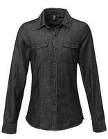 Premier Workwear PW322 Ladies` Jeans Stitch Denim Shirt - thumbnail