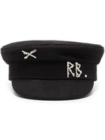 Ruslan Baginskiy casquette gavroche à ornements - Noir