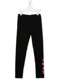 MSGM Kids legging en coton à logo imprimé - Noir