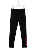 MSGM Kids legging en coton à logo imprimé - Noir