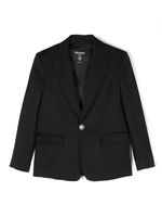 Balmain Kids blazer en laine vierge à simple boutonnage - Noir