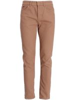 BOSS pantalon en coton stretch à coupe fuselée - Marron