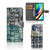 Wallet Case met Pasjes Motorola Moto G9 Plus Spijkerbroeken - thumbnail