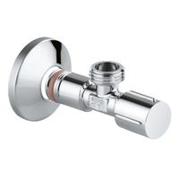 GROHE hoekstopkraan buitendraad met teflon dichtingsring 1/2 x1/2 met metalen greep chroom 22043000 - thumbnail