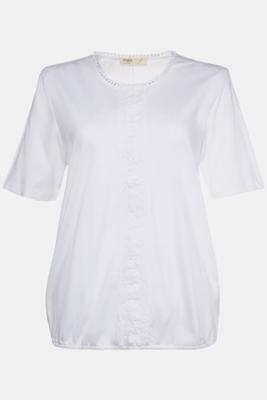 Ulla Popken Shirt, 3/4 mouwen, elastische zoom, biokatoen - Grote Maten