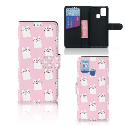 Samsung Galaxy M31 Telefoonhoesje met Pasjes Sleeping Cats Samsung Galaxy M31 Telefoonhoesje met Pasjes Sleeping Cats
