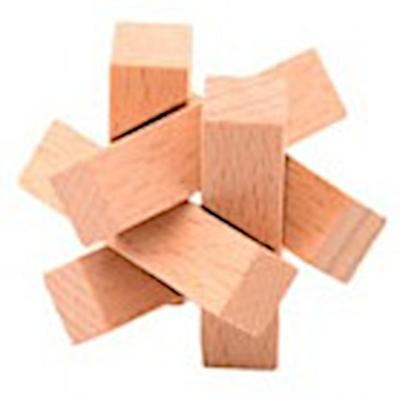 Johntoy puzzel hersenkraker 4,5 cm hout blank (F) Johntoy puzzel hersenkraker 4,5 cm hout blank (F)