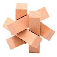 Johntoy puzzel hersenkraker 4,5 cm hout blank (F)