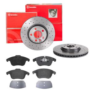 Remmenset, remschijf BREMBO, Remschijftype: Geperforeerd / Geventileerd, Inbouwplaats: Vooras, u.a. für Land Rover