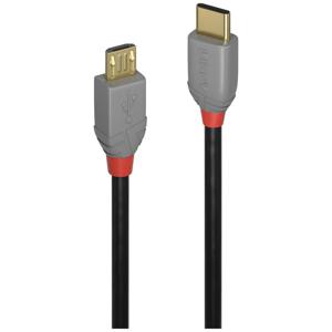 LINDY USB-kabel USB 2.0 USB-C stekker, USB-micro-B stekker 1.00 m Zwart, Grijs 36891