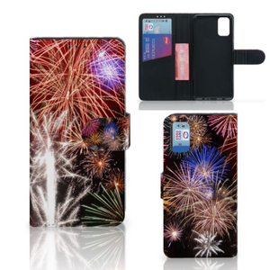 Samsung Galaxy A41 Wallet Case met Pasjes Vuurwerk