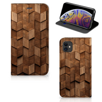 Book Wallet Case voor Apple iPhone 11 Wooden Cubes