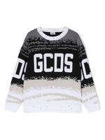 Gcds Kids sweat en maille à logo intarsia - Blanc - thumbnail