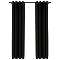 vidaXL Gordijnen linnen-look verduisterend 2 st 140x245 cm antraciet
