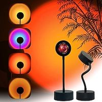 led zonsondergang projector lamp tiktok lichten usb bediening regenboog nachtlampje sfeer tafellamp woonkamer slaapkamer koffie winkel achtergrond wanddecoratie kleurrijke lichten Lightinthebox