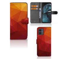 Book Case voor Motorola Moto G14 Polygon Red - thumbnail