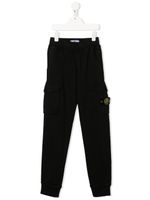 Stone Island Junior pantalon de jogging en coton à patch logo - Noir