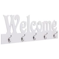 Wandkapstok WELCOME 74x29,5 cm wit - thumbnail