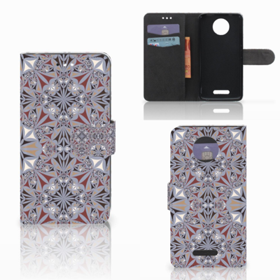 Motorola Moto C Plus Bookcase Flower Tiles