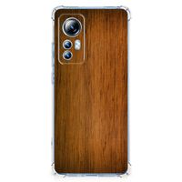 Xiaomi 12 Lite Stevig Telefoonhoesje Donker Hout - thumbnail