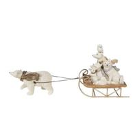 Clayre & Eef Beeld Dieren 30x8x15 cm Wit Polyresin Kerstdecoratie