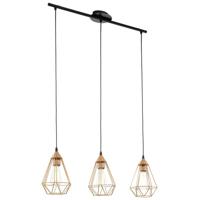 Eglo Vintage eettafel hanglamp Tarbes 3-lichts koper met zwart 94195 - thumbnail