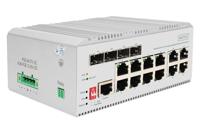 DIGITUS PoE Netwerk Switch - 12-poorts Gigabit Ethernet - 8x RJ45 + 4x SFP/RJ45 Combo - L2 managed - 10/100/1000 Mbit/s - DIN rail montage - industriële serie - wit