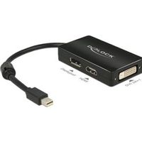 Delock 62623 Adapter mini DisplayPort 1.1 male > DisplayPort / HDMI / DVI female Passief zwart