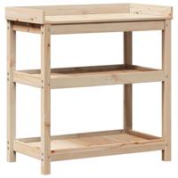 vidaXL Oppottafel met schappen 82,5x45x86,5 cm massief grenenhout, tuinwerktafel, verpottafel, oppot tafel, ompottafel, oppottafel buiten