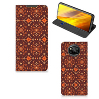 Xiaomi Poco X3 Pro | Poco X3 Hoesje met Magneet Batik Brown - thumbnail