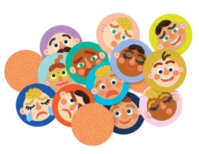 Manhattan Toy memory gezichten junior 5,6 cm karton 25-delig