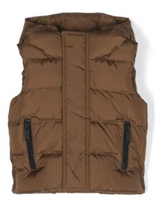 DSQUARED2 KIDS gilet matelassé à capuche - Marron