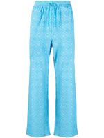 Marine Serre pantalon de jogging à motif en jacquard - Bleu