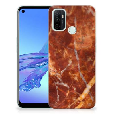 OPPO A53s | A53 TPU Siliconen Hoesje Marmer Bruin OPPO A53s | A53 TPU Siliconen Hoesje Marmer Bruin