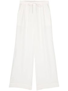 P.A.R.O.S.H. pantalon en soie à coupe droite - Blanc