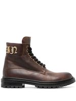 Philipp Plein bottines Gothic Plein à lacets - Marron